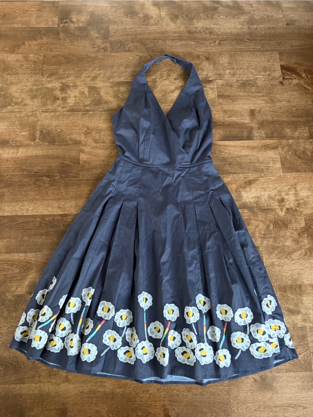 Boden Floral Halter Midi Dress US 6 UK 10 Fit & Flare
